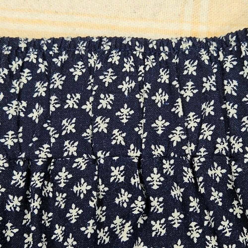 Maurices Blue White Boho Boarder Elastic Waist Flowy Lightweight Palazzo Pants - Picture 6 of 12